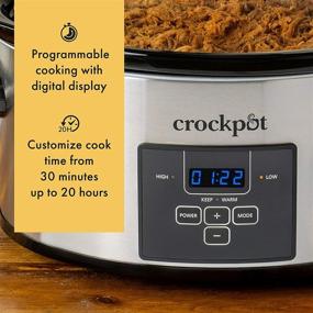 img 1 attached to 🥘 Crock-Pot 6-Quart Stainless Steel Choose-a-Crock Digital Countdown Slow Cooker