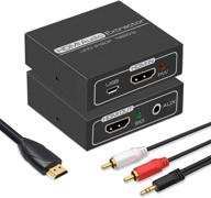 🔊 enhanced hdmi audio extractor: 4k hdmi to hdmi converter with 3.5mm aux stereo and rca audio out - splitter for ps3 xbox fire stick - supports 4k 1080p 3d logo