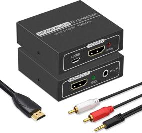 img 4 attached to 🔊 Enhanced HDMI Audio Extractor: 4K HDMI to HDMI Converter with 3.5mm AUX Stereo and RCA Audio Out - Splitter for PS3 Xbox Fire Stick - Supports 4K 1080P 3D