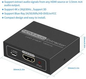 img 1 attached to 🔊 Enhanced HDMI Audio Extractor: 4K HDMI to HDMI Converter with 3.5mm AUX Stereo and RCA Audio Out - Splitter for PS3 Xbox Fire Stick - Supports 4K 1080P 3D