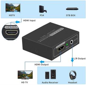 img 3 attached to 🔊 Enhanced HDMI Audio Extractor: 4K HDMI to HDMI Converter with 3.5mm AUX Stereo and RCA Audio Out - Splitter for PS3 Xbox Fire Stick - Supports 4K 1080P 3D