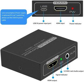 img 2 attached to 🔊 Enhanced HDMI Audio Extractor: 4K HDMI to HDMI Converter with 3.5mm AUX Stereo and RCA Audio Out - Splitter for PS3 Xbox Fire Stick - Supports 4K 1080P 3D
