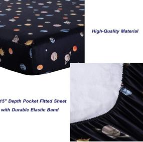 img 2 attached to 🛏️ Kids Twin Bed Sheet Set - KFZ Solar System Planets Navy Blue - 4 Piece Bed Sheets with Fitted Sheet, Flat Sheet, and Pillow Covers - Soft Brushed Microfiber Mattress Set for Room Decor