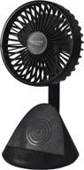 🌀 comfort zone czpf401bk-eu rechargeable fan with wireless charger: adjustable tilt, 4-inch, black логотип