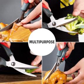 img 3 attached to 🔪 ACELONE Spring Loaded Poultry Shears: Heavy Duty Kitchen Chicken Shears with Anti-Slip Handle & Safety Lock - Versatile Scissors for Meat, Game, Chicken, Bone, Poultry & More