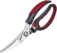 🔪 acelone spring loaded poultry shears: heavy duty kitchen chicken shears with anti-slip handle & safety lock - versatile scissors for meat, game, chicken, bone, poultry & more logo