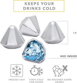 img 3 attached to 🥃 Dragon Glassware Diamond Whiskey Chilling Stones, Reusable Stainless Steel Ice Cubes for Enhanced Coldness, Luxury Packaging for Christmas Gift Ideas, Set of 4