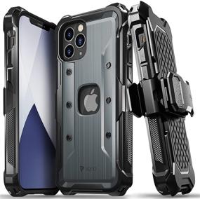 img 4 attached to 📱 Vena vArmor Rugged Case for Apple iPhone 12 Pro Max (6.7&#34;-inch) - Military Grade Drop Protection, Heavy Duty Holster Belt Clip Cover with Kickstand, Space Gray