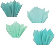 assorted teal turquoise aqua tiffany blue tissue paper multi-pack for flower pom poms, art, crafts, weddings, bridal showers, baby showers - party gift bag and basket filler logo