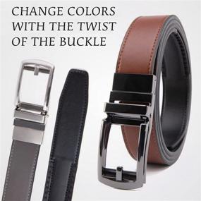 img 2 attached to Ratchet Belt Genuine Automatic Reversible Men's Accessories for Belts