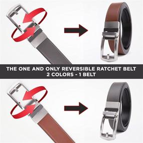 img 3 attached to Ratchet Belt Genuine Automatic Reversible Men's Accessories for Belts