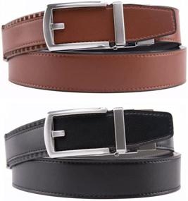 img 4 attached to Ratchet Belt Genuine Automatic Reversible Men's Accessories for Belts