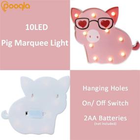 img 3 attached to 🐷 Dimmable LED Pig Marquee Signs - Remote Timer Piggy Decor Night Light Table Lamp for Children, Kids, Girls, Bedroom, Home Christmas Gift Decorations