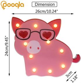 img 2 attached to 🐷 Dimmable LED Pig Marquee Signs - Remote Timer Piggy Decor Night Light Table Lamp for Children, Kids, Girls, Bedroom, Home Christmas Gift Decorations