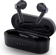 wireless earbuds bluetooth 5.1: noise-cancelling, waterproof, 30h playtime, deep bass - perfect for running/sports (black1) logo