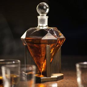 img 1 attached to Dazzling Hand Blown Diamond Whiskey Decanter: Elevate Your Spirits in Style