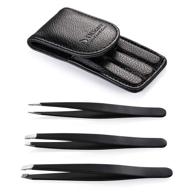 💆 ducare 3-piece stainless steel tweezers set for eyebrow, facial, and body hair - complete with compact travel case - ideal gift for precision hair removal logo