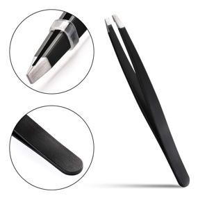 img 2 attached to 💆 DUcare 3-Piece Stainless Steel Tweezers Set for Eyebrow, Facial, and Body Hair - Complete with Compact Travel Case - Ideal Gift for Precision Hair Removal