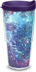 img 4 attached to Tervis 24 oz Clear Double Walled Insulated 🌌 Tumbler - Purple Galaxy Theme, Made in the USA