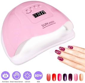 img 3 attached to 💅 Professional 80W UV Gel Nail Lamp, LED UV Light Nail Dryer for Gel Polish - 4 Timer Settings, Pink - Ideal Nail Art Accessory for Curing Gel Toe Nails