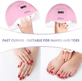 img 1 attached to 💅 Professional 80W UV Gel Nail Lamp, LED UV Light Nail Dryer for Gel Polish - 4 Timer Settings, Pink - Ideal Nail Art Accessory for Curing Gel Toe Nails