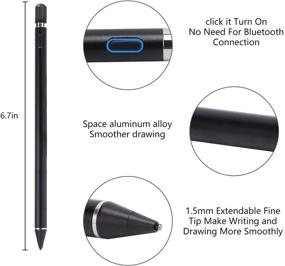 img 3 attached to 🖊 Highly Compatible Stylus Pen for Touch Screens - Active Digital Pencil Fine Point for iPhone, iPad, Tablets, and More (Black)