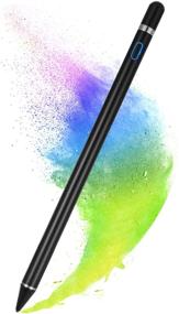 img 4 attached to 🖊 Highly Compatible Stylus Pen for Touch Screens - Active Digital Pencil Fine Point for iPhone, iPad, Tablets, and More (Black)