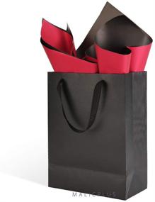 img 2 attached to 🎁 Premium Matte Black Large Gift Bags with Handles (Cotton) - MALICPLUS 12-Pack, 10x5x13 Inches, Perfect for All Occasions with Grain Textured Finish