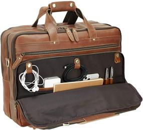 img 2 attached to 👜 Polare 18" Full Grain Leather Briefcase: Perfect Men's Business Travel Companion, Fits 17.3" Laptop - A Spacious Messenger Bag