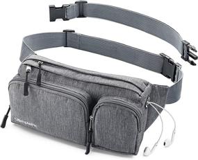 img 4 attached to 🎒 Versatile Water Resistant Fanny Pack with 6 Pockets - Ideal for Travel, Hiking, and Running - Waist Bag for Women & Men - Convenient Headphone Hole, Money Belt, and Strap Extension - Perfect for Carrying Phone, Passport, and Wallet