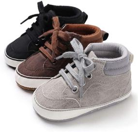 img 3 attached to 👶 Unisex Anti-Slip Soft Ankle Boots for Baby Boys and Girls - Ideal First Walkers in Newborn Crib Shoes