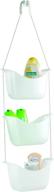 🛁 umbra 022360-670 bask white hanging shower caddy: эффективное хранение и организация в ванной комнате для шампуня, кондиционера и ванных принадлежностей - 11-1/4" x 5-1/4" x 36-1/2" h. логотип