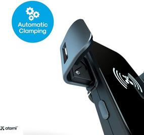 img 2 attached to 🚗 Atomi Qi Wireless Car Charger with 3-Way Mount - Quick Charge 3.0, Smartphone Holder, Auto Clamp, 360° Rotation, Hands-Free, Black