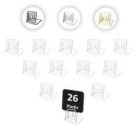 📸 urban deco 26 pieces metallic gold square wire place card holders for photos, food signs, memo notes, weddings, restaurants, birthdays - elegant white design logo