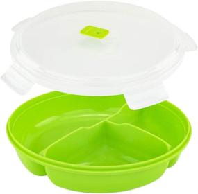 img 3 attached to 🍱 BPA Free Microwave Food Storage Containers - 3 Compartment Section Divided Trays with Vented Lid - Ideal for Leftovers and Lunches