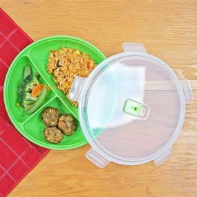 img 1 attached to 🍱 BPA Free Microwave Food Storage Containers - 3 Compartment Section Divided Trays with Vented Lid - Ideal for Leftovers and Lunches