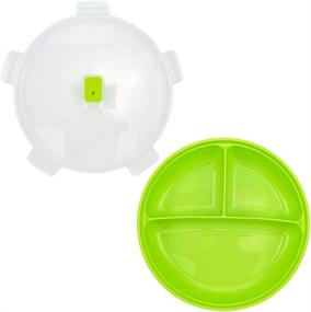 img 2 attached to 🍱 BPA Free Microwave Food Storage Containers - 3 Compartment Section Divided Trays with Vented Lid - Ideal for Leftovers and Lunches