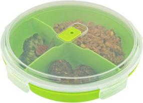 img 4 attached to 🍱 BPA Free Microwave Food Storage Containers - 3 Compartment Section Divided Trays with Vented Lid - Ideal for Leftovers and Lunches