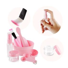 img 2 attached to 🎀 Teenitor Face Mask Mixing Bowl Set: All-in-One Pink Facial Care Tool Set for Perfect Mask Application