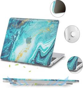 img 1 attached to Anban MacBook Air 13 Inch Case 2021 2020 2019 2018 Release A2337 M1 A2179 A1932 - Clear Green Marble Design with Keyboard Cover & Screen Protector