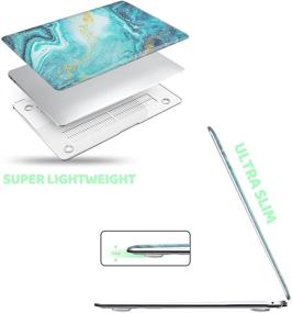 img 3 attached to Anban MacBook Air 13 Inch Case 2021 2020 2019 2018 Release A2337 M1 A2179 A1932 - Clear Green Marble Design with Keyboard Cover & Screen Protector