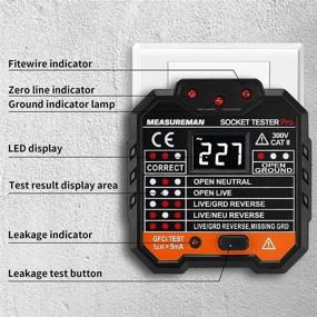 img 1 attached to 🔌 Measureman Electrical Test Kit: Non-Contact AC Voltage Detector, GFCI Outlet Tester, Live/Null Wire Judgment, and Socket Tester