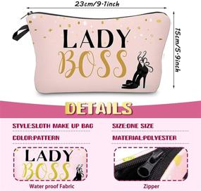 img 2 attached to 🎁 10-Piece Letter Printed Makeup Bags Set | Travel Pouches, Zippered Cosmetic Organizer, Toiletry Bag, Pencil Case | Ideal for Women, Girls | Christmas Gift (Black, Gold, and Pink Styles)