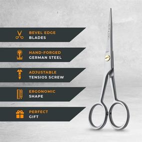 img 3 attached to 🏻 ONTAKI Professional German Steel Beard & Mustache Barber Scissors: Precision Grooming Kit for men - Hand Forged, Beveled Edge, with Comb & Carrying Pouch - Ideal for Facial Hair Styling, Body or Facial Hair (Silver)