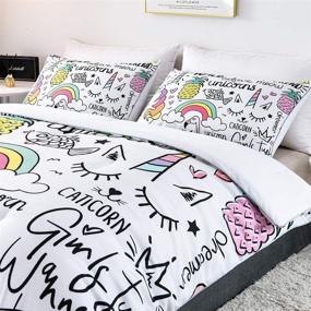 img 1 attached to SHINICHISTAR Unicorn Comforter Cartoon Drawing