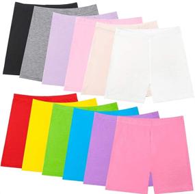 img 4 attached to 🩳 Hollhoff 12 Assorted Girls Dance Shorts, Bike Shorts for Playground and Gymnastics, Breathable and Safe Active Shorts