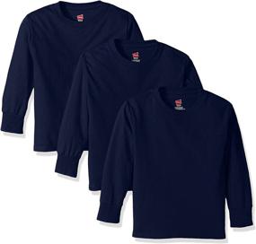 img 2 attached to 👕 Hanes Tagless Sleeve Light Steel Boys' Clothing: Comfortable Tops, Tees & Shirts at Great Prices!