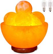 pursalt himalayan pink salt lamp bowl: natural crystal rock table lamp with heated massage balls - ideal home gift from pakistan логотип