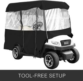 img 1 attached to Happybuy Golf Cart Enclosure: 86'' 4-Person Cover, Waterproof Driving Enclosure for EZGO, Club Car, Yamaha Cart - Deluxe Fairway Design