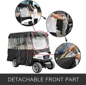 img 2 attached to Happybuy Golf Cart Enclosure: 86'' 4-Person Cover, Waterproof Driving Enclosure for EZGO, Club Car, Yamaha Cart - Deluxe Fairway Design